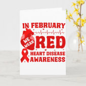 In February We Wear Red Heart Disease Awareness Re カード (黄色い花)