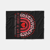 In February We Wear Red Rainbow Heart Disease Awar フリースブランケット (正面(横))