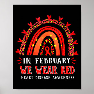 In February We Wear Red Rainbow Heart Disease Awar ポスター