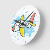 In Flight ラウンド壁時計 (傾斜)