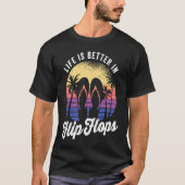 in flip flops for an retro beach vacation tシャツ (正面)