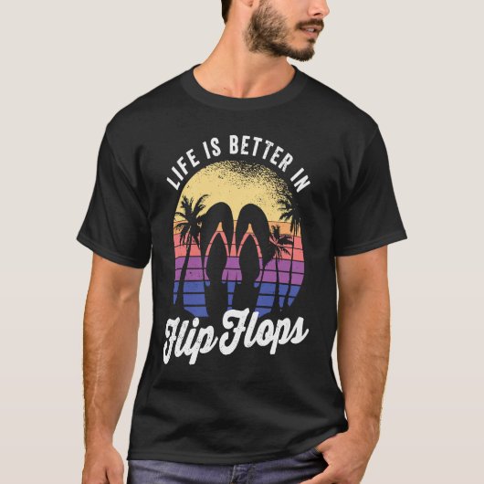 in flip flops for an retro beach vacation tシャツ (正面)