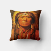 In Full Dress a Native American Indian Chief on a クッション (裏面)