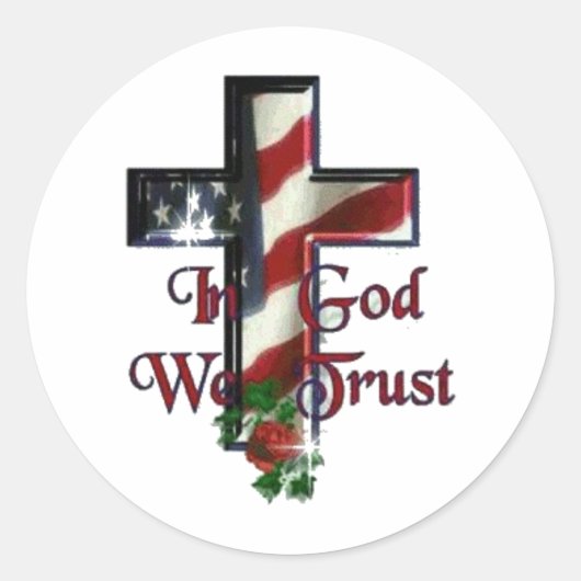 "In God We Trust"ロゴ3"ステッカー ラウンドシール (正面)