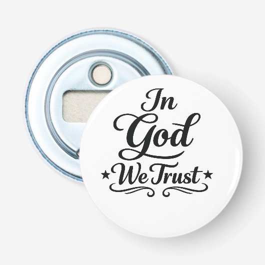 In God We Trust – 強い信仰のタイポグラフィ 栓抜き (正面)