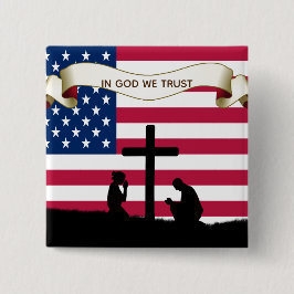 In God We Trust 祈's USA Flag Pinボタン 缶バッジ