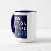 In God We Trust All Others Bring Data Lean Quote マグカップ (正面左)