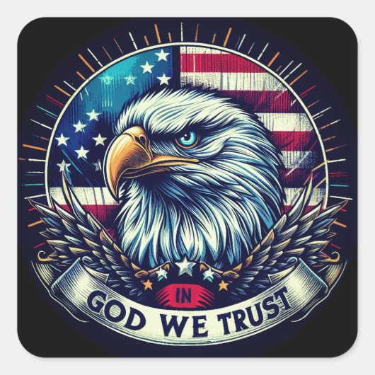 "In God We Trust Eagle" C スクエアシール (正面)