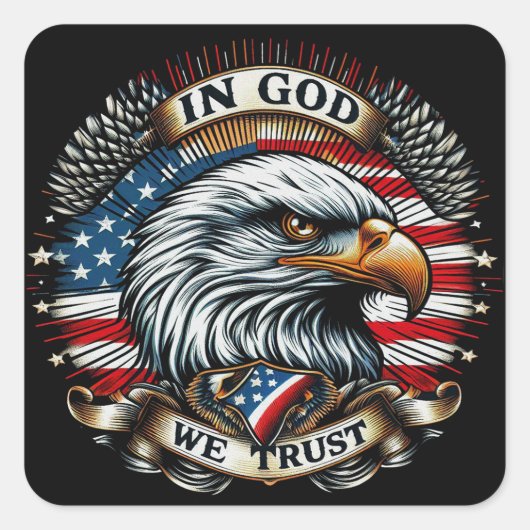 "In God We Trust Eagle" D スクエアシール (正面)