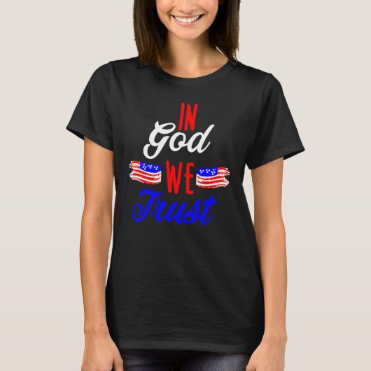 In God We Trust Patriotic Christian 4th of July US Tシャツ (正面)