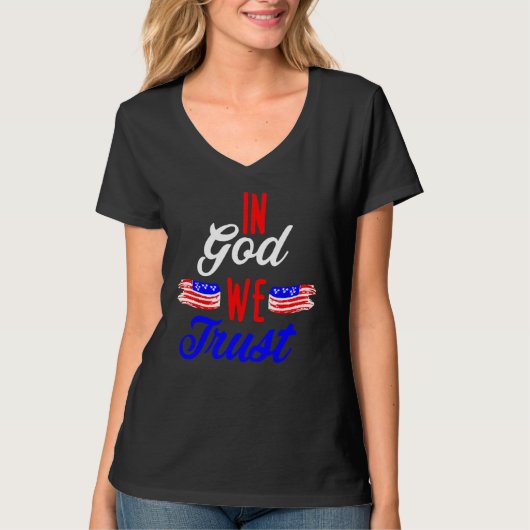 In God We Trust Patriotic Christian 4th of July US Tシャツ (正面)