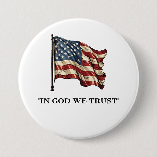 In God We Trust USA 愛国 缶バッジ (正面)