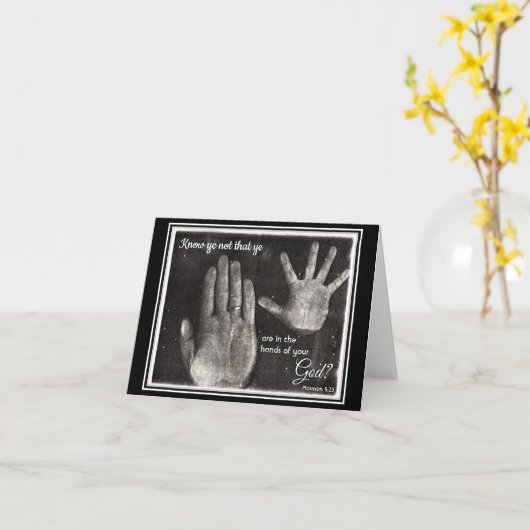 In Gods 感動的 Hands LDS Notecard カード (黄色い花)