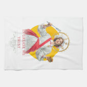 In Grease We Trust. Saint of the Kitchen キッチンタオル (横)