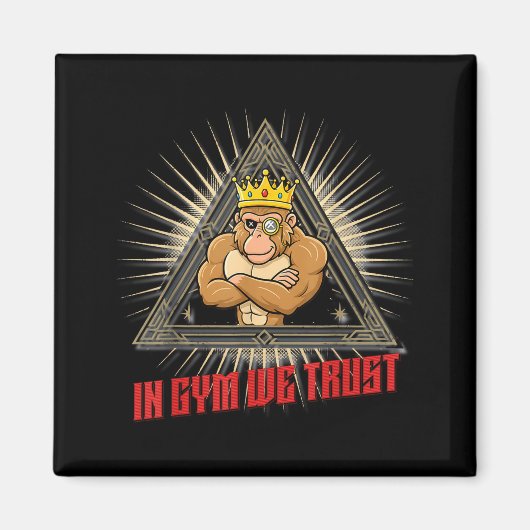 In Gym We Trust Funny Gym Tee Beak Bros Fitness De マグネット (正面)