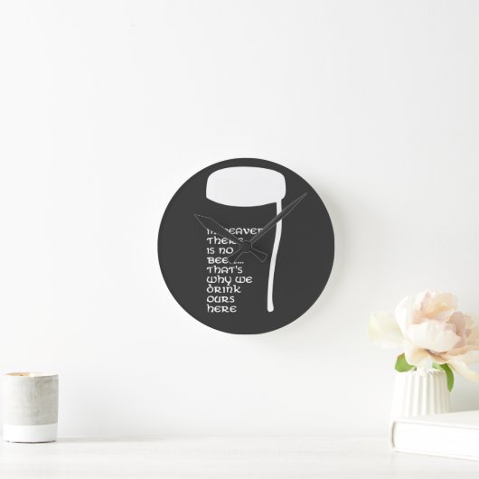 In Heaven there is no beer ラウンド壁時計 (ホーム)