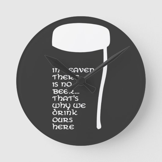In Heaven there is no beer ラウンド壁時計 (正面)