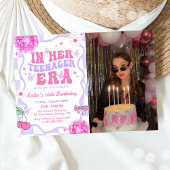 In Her10代の若者時代バージョン誕生日写真 招待状