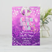 In Her Bride Eraレトロミュージックパープルブライダルシャワー 招待状 (スタンド正面)