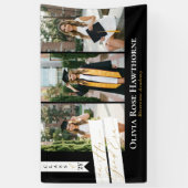 In Her Grad Era Elegant 3 Photo Graduation Party 横断幕 (縦)