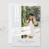 In Her Grad Era Elegant Photo Graduation Party 招待状 (正面)