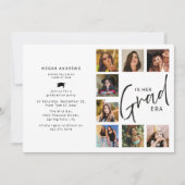 In Her Grad Era Photo Collage Graduation 招待状 (正面)