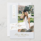 In Her Senior Era Elegant Photo Graduation Party 招待状 (正面)