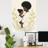 In Her Silence, He Finds Safety ポスター (ホームオフィス)