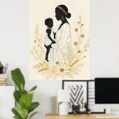 In Her Silence, He Finds Safety I ポスター (ホームオフィス)