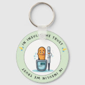 In Insulin We Trust – Funny Diabetes Keychain キーホルダー (裏面)
