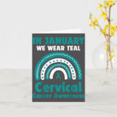 In January We Wear Teal Cervical Cancer Awareness  カード (黄色い花)