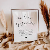 In Lieu Of Favors Wedding Sign ポスター