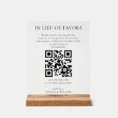 In Lieu of Favors With QR Code For Wedding Charity アクリルサイン (正面)