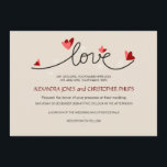 In Loveシンプルエレガント文字結婚の 招待状<br><div class="desc">手の書シンプル道と繊細なハートとカスタマイズ可能な文字とロマンチックな招待。サイズ7" x 5"、片側バージョン。その他の色の組み合わせおよび要求により利用可能なさらなるカスタマイズ。© Ruxandra Proksch～Ruxique.すべての権利が留保されている。</div>