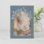 In Love包まれた石板フォト誕生 案内状 (スタンド正面)