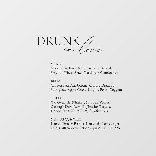 In Love飲のバーメ結婚ニュー鏡デカール標識 ウィンドウサイン (シート)