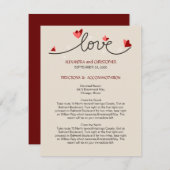 In Love シンプル文字エレガント方向 エンクロージャーカード (正面/裏面)