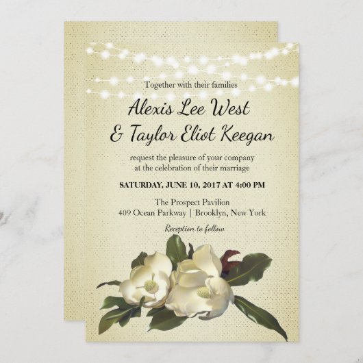 In Love -ヴィンテージマグノリアフローラ結婚ズ 招待状 (正面/裏面)