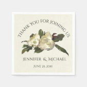 In Love -ヴィンテージマグノリア結婚フローラカスタムズ スタンダードカクテルナプキン (正面)