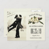 In Love -ヴィンテージMagnolia写真Save The Date 案内ポストカード (正面/裏面)