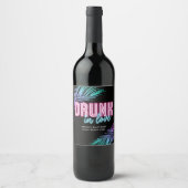 In Love 飲 Neon Blue & Pink Tropical Bach ワインラベル (正面)