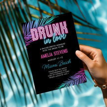 In Love 飲 Neon Blue & Pink Tropical Bach