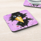 In Love Crow - -おもしろい写真/文字/名前を追加 コースター (左側)