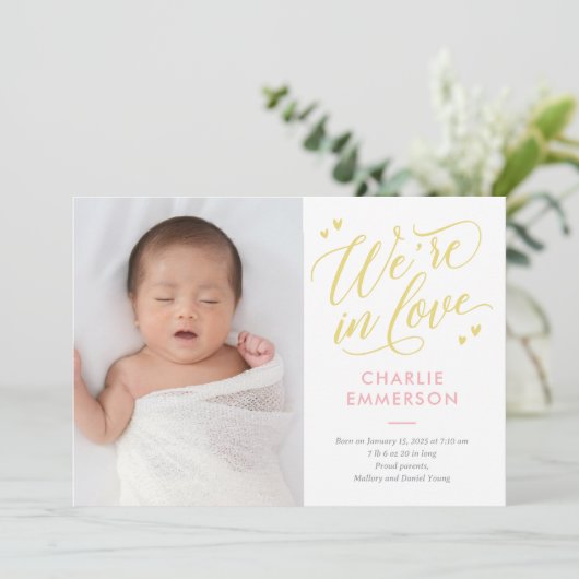 In Love EDITABLE COLORベビー誕生発表 シーズンカード (スタンド正面)
