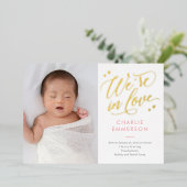 In Love Foilベビー誕生発表 箔シーズンカード (立ち正面)