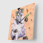 In Love Ram - Romantic – テキスト/名前を追加 スクエア壁時計 (傾斜)