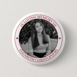 In Loving Memoryハートカスタム記念碑 缶バッジ