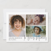 In Loving Memoryフォトコラージュ悔やみや弔慰ありがとう サンキューカード (正面)