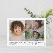 In Loving Memoryフォトコラージュ悔やみや弔慰ありがとう サンキューカード (スタンド正面)