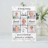 In Loving Memoryフォトコラージュ葬儀悔やみや弔慰 サンキューカード (スタンド正面)